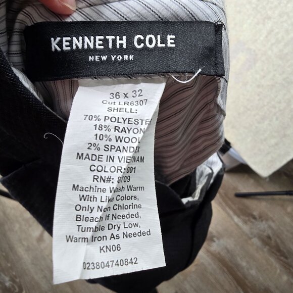 Kenneth Cole Mens Black Dress Pants 36x32 - Picture 3 of 3